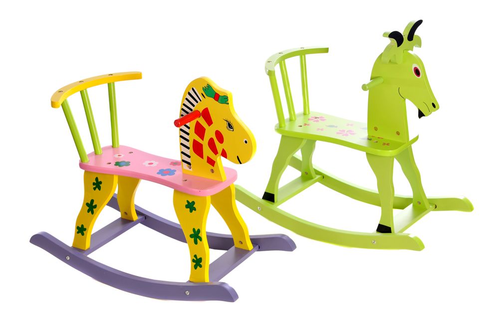 Wooden Rocking Horse Animal Saddle Kid Chair Children Baby Vintage Rocker Toy eBay